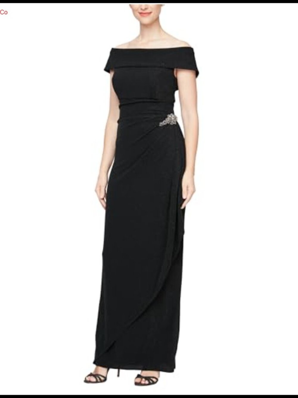 Alex Evenings Long Off Shoulder Formal Gown Mother of the Bride Dress